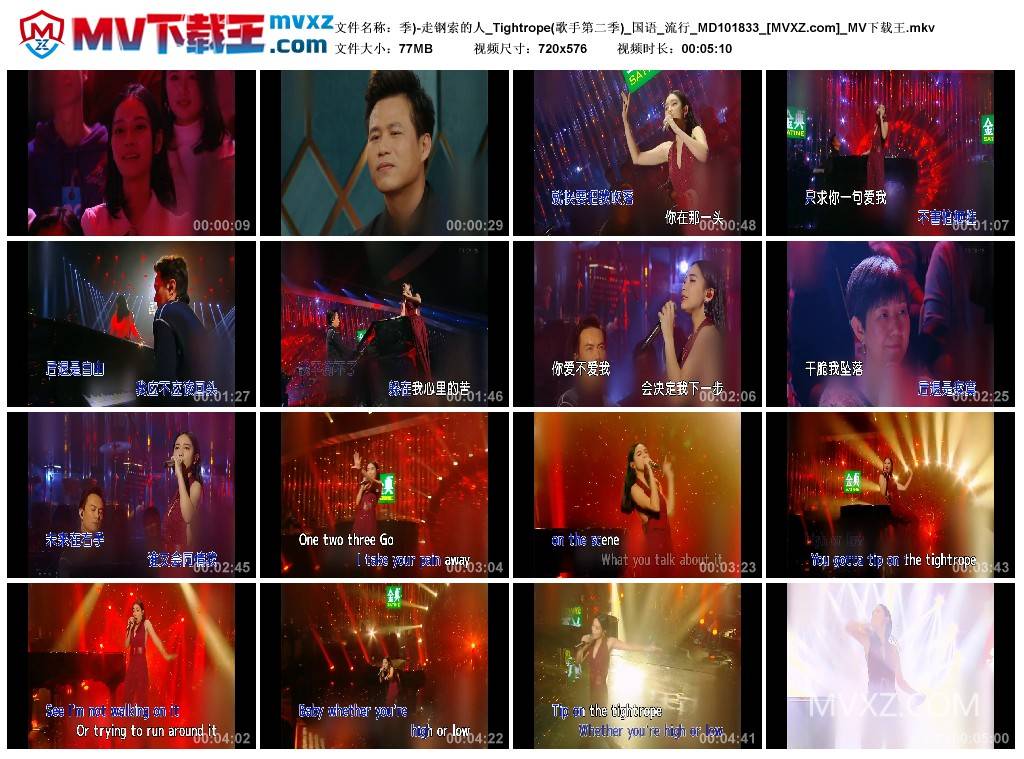 季)-走钢索的人_Tightrope(歌手第二季)_国语_流行_MD101833
